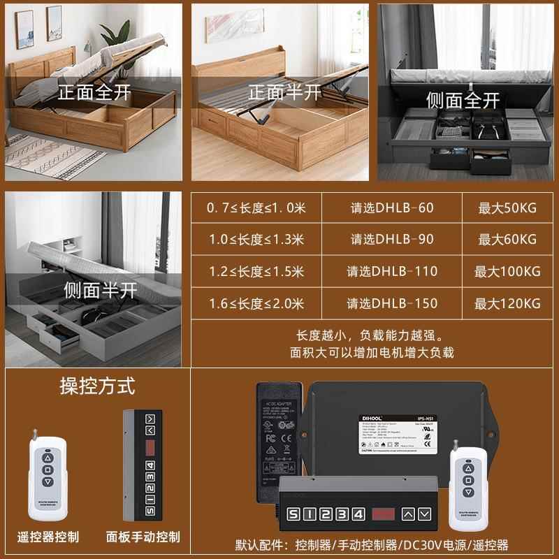 电动推杆伸缩杆天直流升408降床架床箱同支撑杆霍尔用遥控步窗床