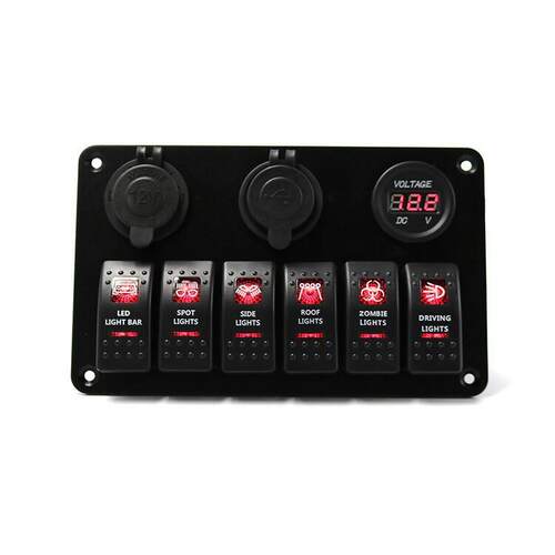 厂直供汽车船舶开关车载充电器电压表取电座开关组合面板房车改装