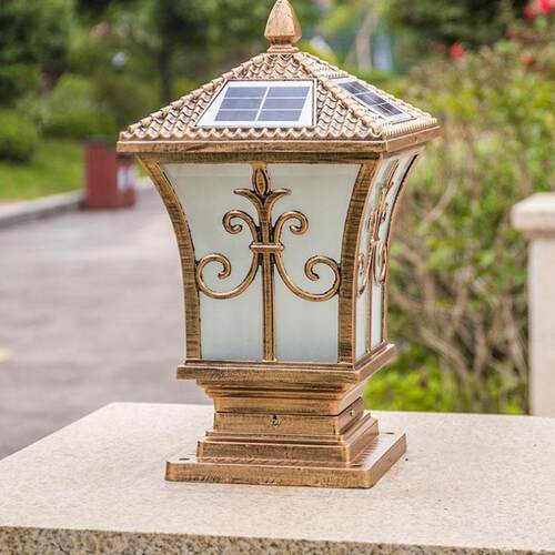 户外太阳能灯剑花欧式户外庭院景观装饰灯花园阳台灯庭院门柱灯