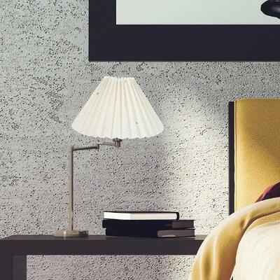 Pleated Round Lampshade for Bedroom Table Lamps E27