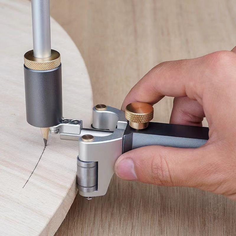 木工划线器 二合一直线圆弧两用划线器0-120mm 手持弧形平行线