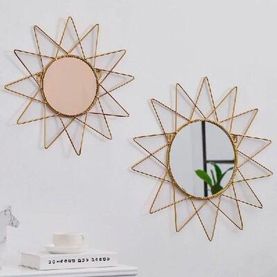 Fashion Home Wall Decor Mirror Metal Frame Modern Simple