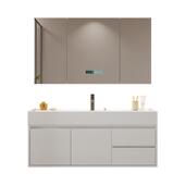 2024新款 纳米岩石一体盆浴室柜组合奶油风卫生间洗漱台洗手洗脸池