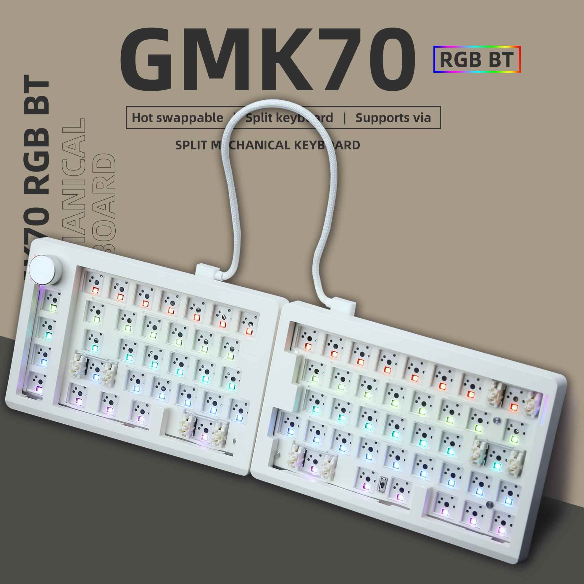 GMK70分体式机械键盘套件三模蓝牙热插拔gasket麻将音静音客制化