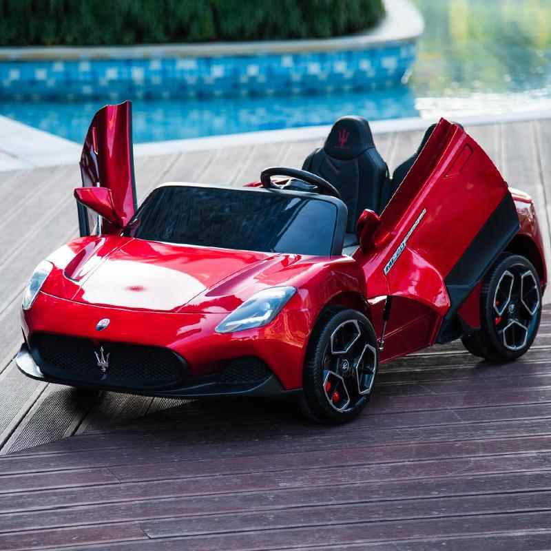 高档玛莎拉蒂儿童电动车可坐大人遥小孩控汽婴车充儿宝宝电四轮玩