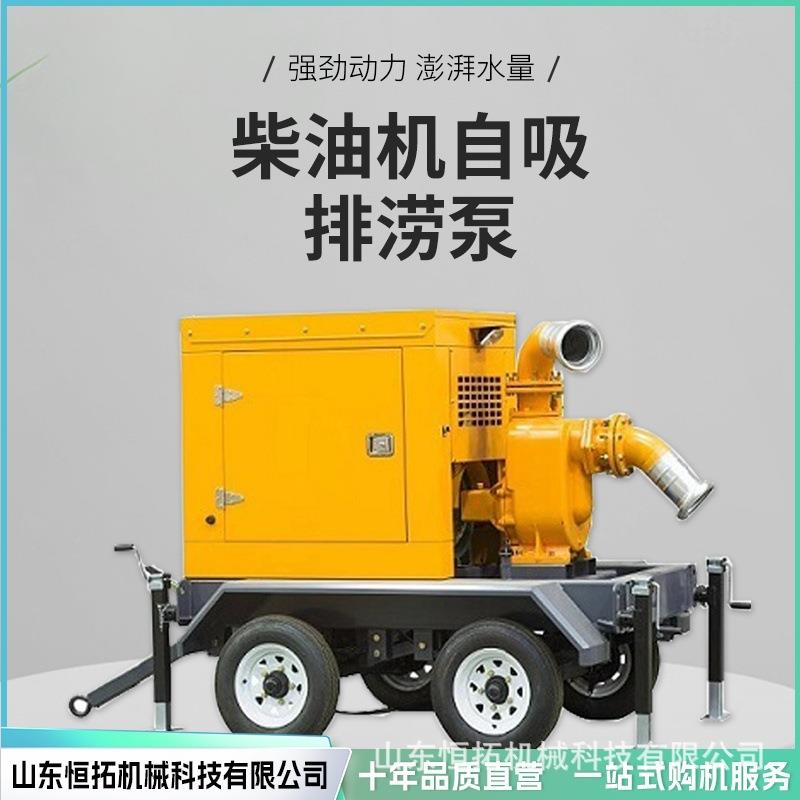 防汛水泵机组高扬程大流量抢险排涝10/12寸自吸式柴油机移动泵车图片