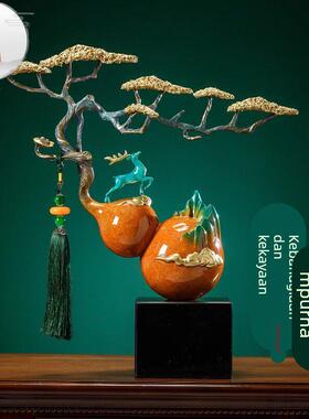 源盛集珍全铜福禄双全葫芦摆件高档办公室装饰搬家乔迁新居礼物