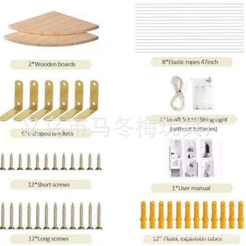 木制填充动物存储角落笼，大型填充动物持有人与Led光和可调长度