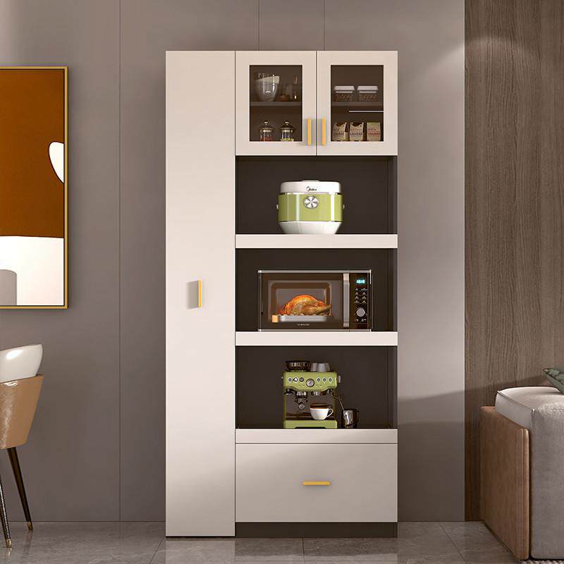 R波t器d轻奢餐柜高柜一体靠墙家用厨GRI房烤箱边微炉储物柜子电柜