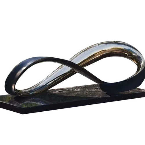 不锈钢抽像雕塑户外艺术长廊抽像雕塑摆件仿铜色不锈钢雕塑