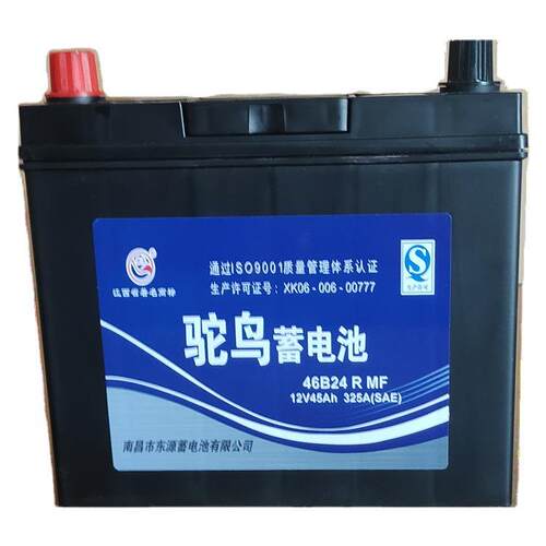 驼鸟蓄电池46B24R 12v45a 厂家 可充电电池