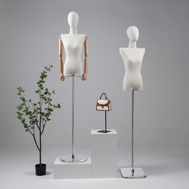 服装店平肩模特道具女半身模特橱窗全身直角肩加厚底座模特展示架