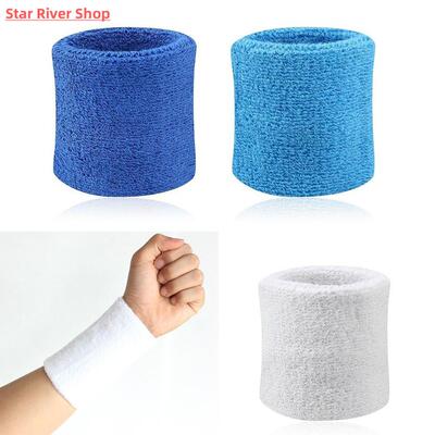 2pcs Sweatbands Wristband Tennis Squash Badminton Gym Footba