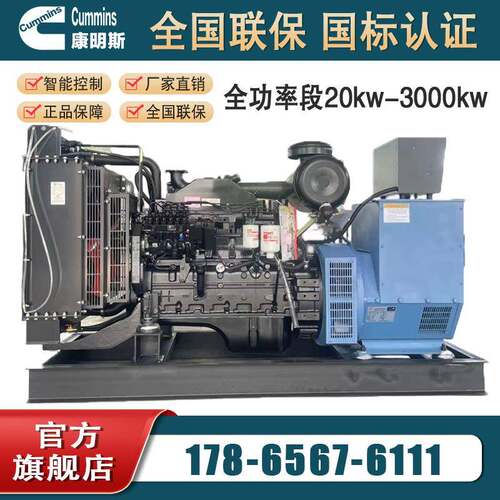康明斯100kw柴油发电机组控制80V无刷三相电启动双频应急大功率