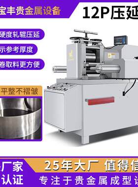 丰12P二辊精轧压片机硬度钨钢轧辊冷轧金银铜铂片材压延机