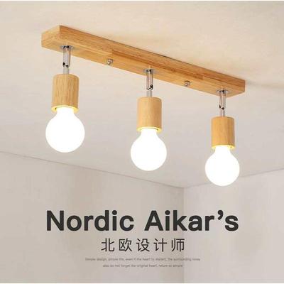 日式侘寂风原木艺木头过道灯简约玄关走廊阳台衣帽间实木长盘吸顶