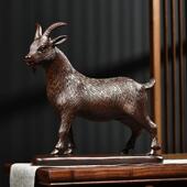 木雕摆件羊实木质雕刻动物生肖家居客厅装 饰办公开业红木工艺礼品