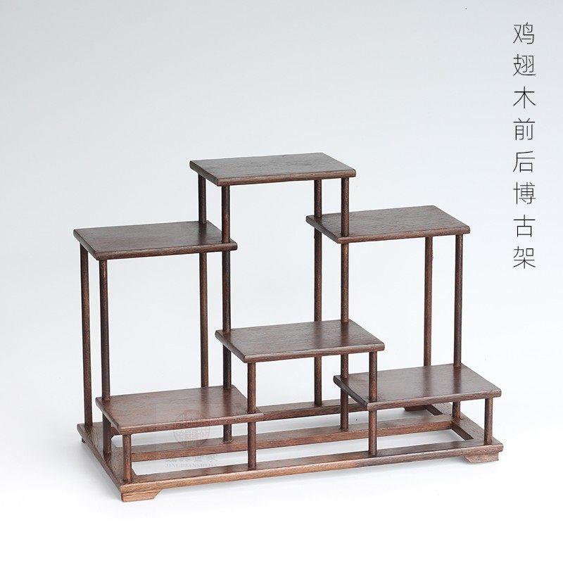 鸡翅木博古架实木中式小多宝阁紫砂茶壶茶具架子置物架摆件展示架