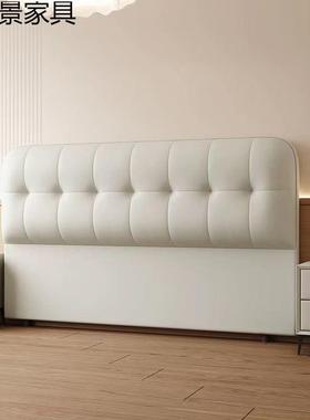 床头软包靠背背板2025现代新款简约一体实木轻奢落地单买黑色