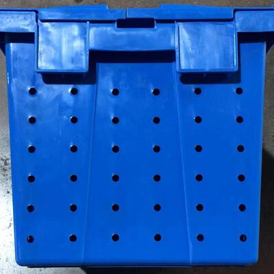 厂家应斜插物流框流胶输框灰色蓝色带KVD盖供运周转箱式物流框