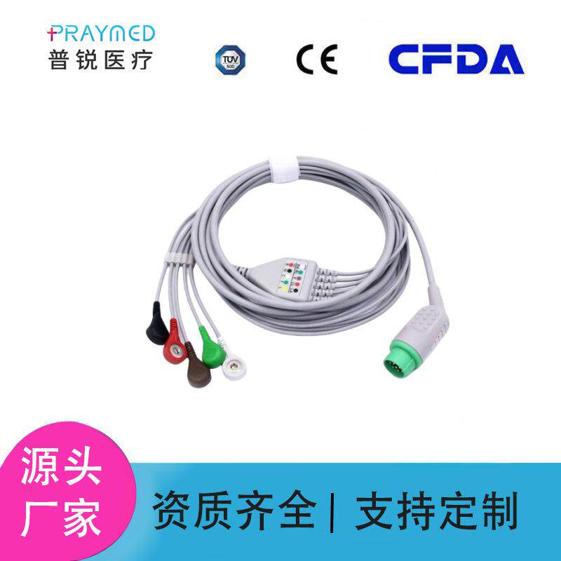 兼容宝莱特M系列粗针监护仪一体12针3/5导心电导联线夹子/扣子