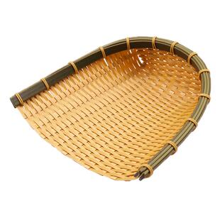 仿竹篮藤编收纳篮 手工编织簸箕 茶叶晾晒竹筛超市干果盘开口竹筐