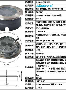 LED超薄地埋灯6W嵌入式304不锈钢面盖别墅园林庭院市政广场栈道