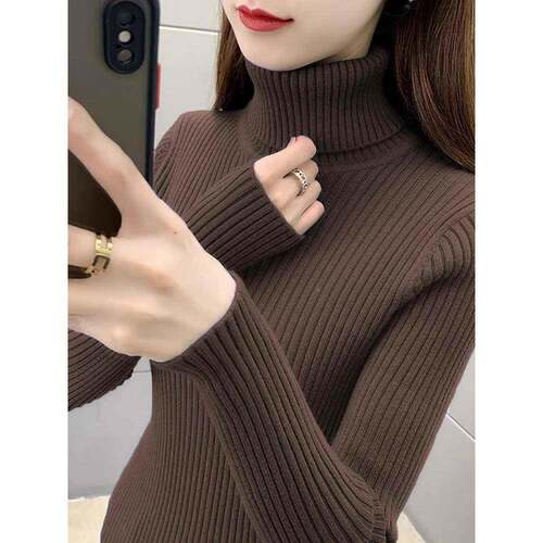 2025春季086A#11-款式高领长袖软针织女士底衫加厚修身法柔新蜡质