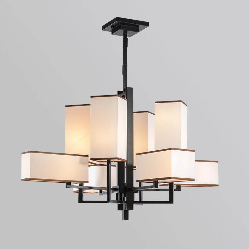 新中式客厅吊灯现代餐厅灯简约仿古酒店设计布艺禅意中国风吊灯