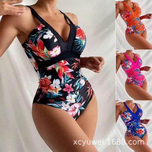 Female one-piece swimsuit with one-piece seal