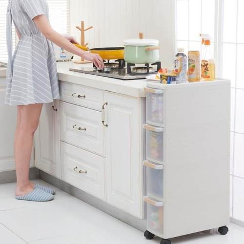 1c8m夹缝抽屉柜塑料整带收纳柜厨房置物架移轮ZZN动理