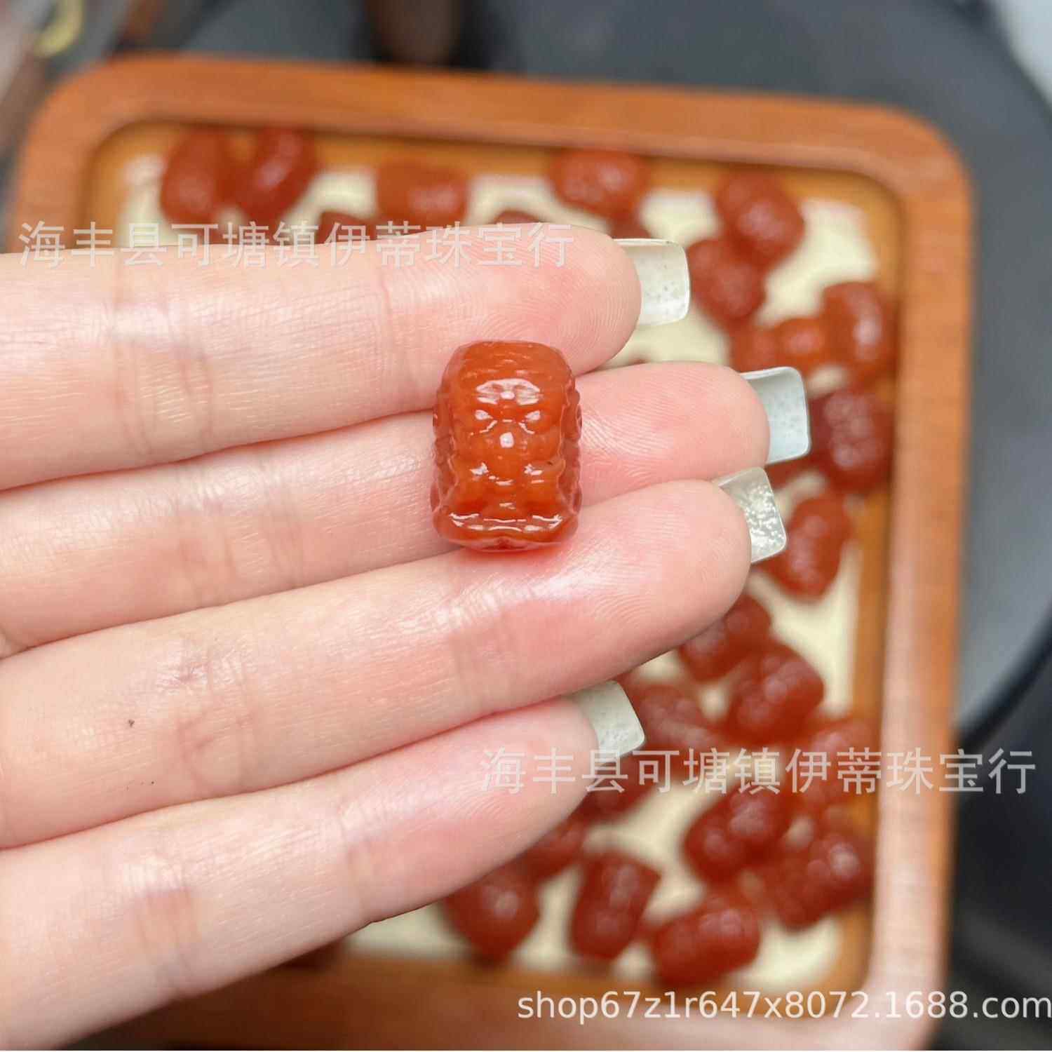 2026天然南红玛瑙象神吊坠diy文玩配饰手串项链配件佛珠雕刻件