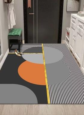 硅酮地板垫（防滑，秒吸水）轻奢暖橙色入口精致浴室吸水门垫