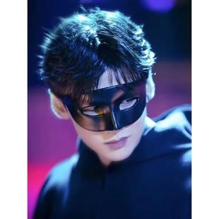 神秘面具男cos化妆舞会面具半脸男酷全脸帅气古风侧脸面罩中国风