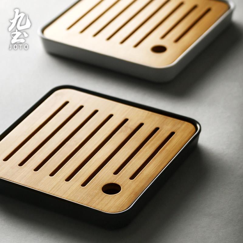 茶盘实木小方形接储水茶台茶托家用迷你泡茶道托盘干泡台壶承套装