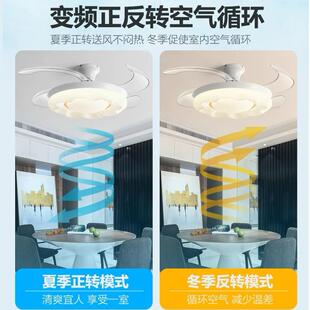 风扇灯餐厅款2025一体扇吊灯式622奶油风新中山灯具法隐形客厅电