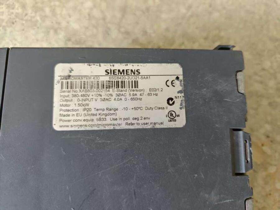 3月25日北京【京械3408】单位淘汰报废处置西门子变频器一台网络拍卖公告