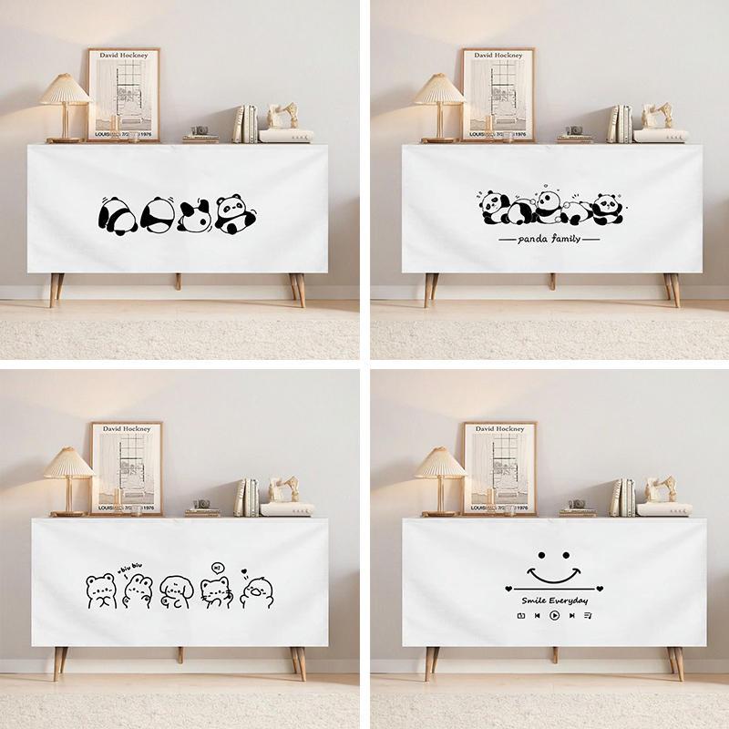 柜子遮挡杂物防尘帘熊猫橱柜魔术贴无门帘滑轨拉帘置物架遮丑布帘
