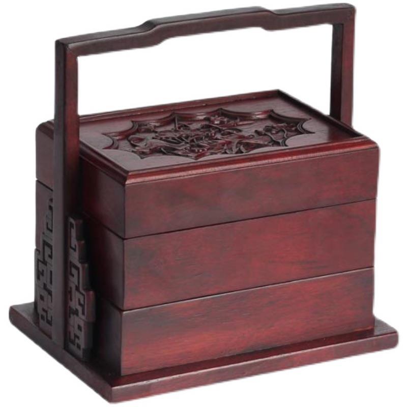 酸枝木提篮明清微型微缩家具木雕提盒家居饰品摆件拍照背景