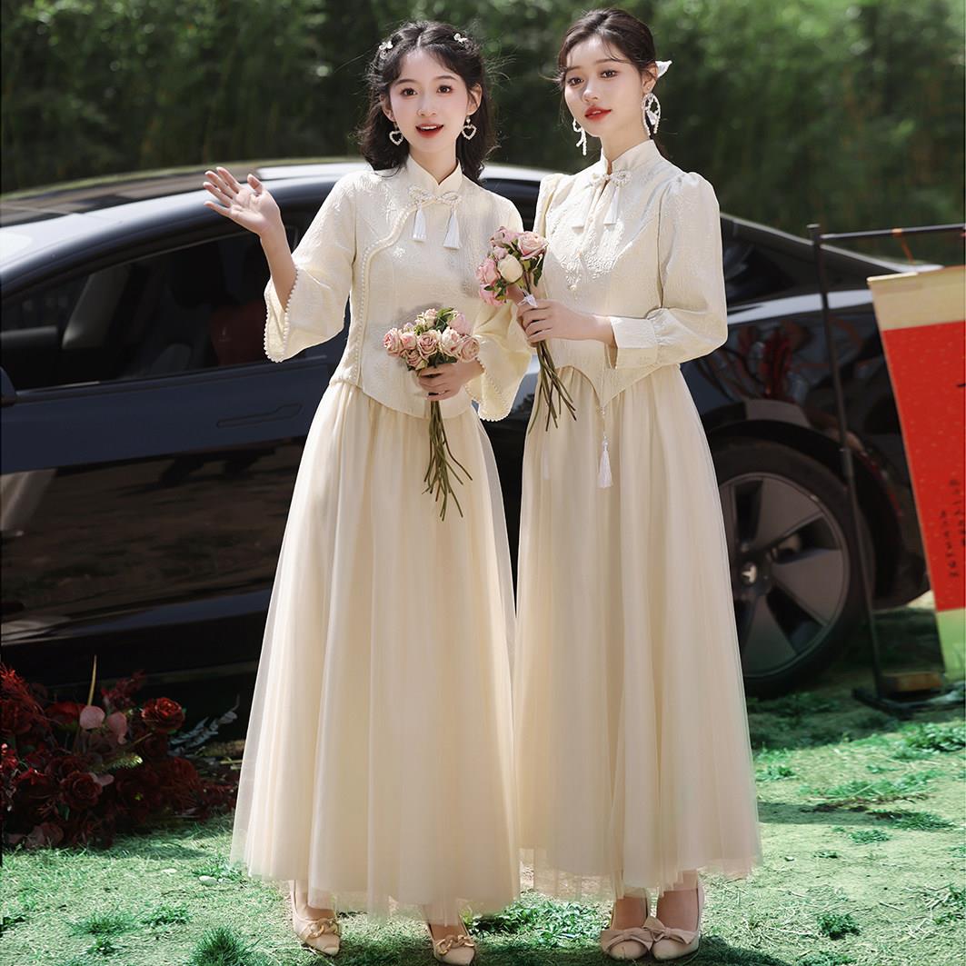 新中式伴娘服姐妹团2025春夏季新款高级秀禾气质伴娘礼服裙女显瘦