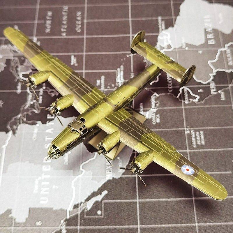 爱拼 全金属不锈钢DIY拼装模型3D立体拼图 B-24解放号轰炸机