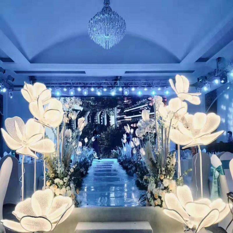 婚庆道具路引牡丹花LED灯路引灯光花瓣婚礼婚庆路引
