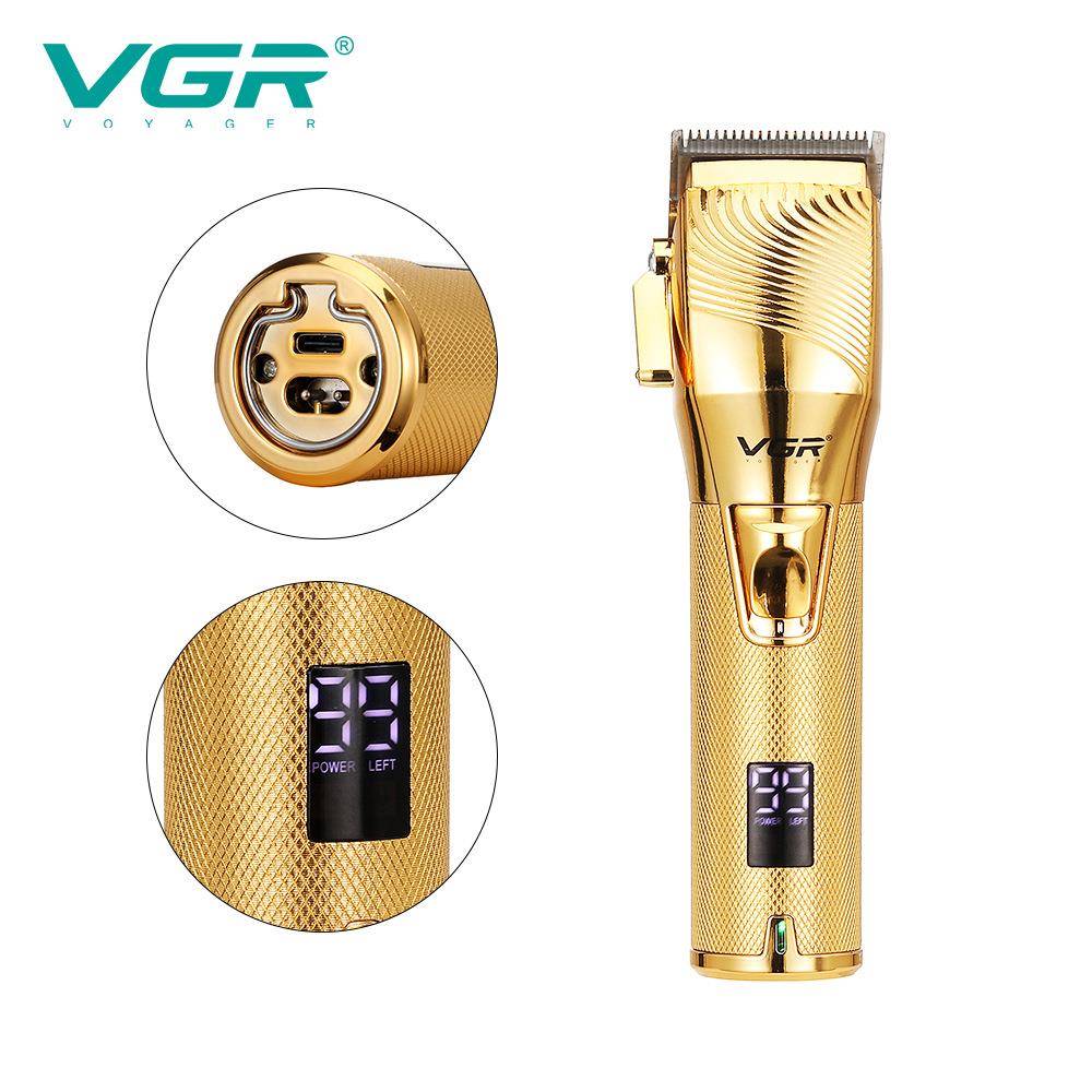 新款直销vgr280剃头理发器电动数显油头推剪刀金属推子充电剪发机