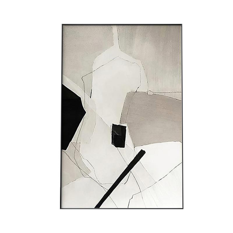 客厅沙发背景墙壁画玄关设计师挂画大幅巨幅落地画抽象黑白装饰画