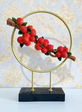 荔枝摆件名利双收招财大吉大利开业礼物搬家乔迁礼物新中式装饰品