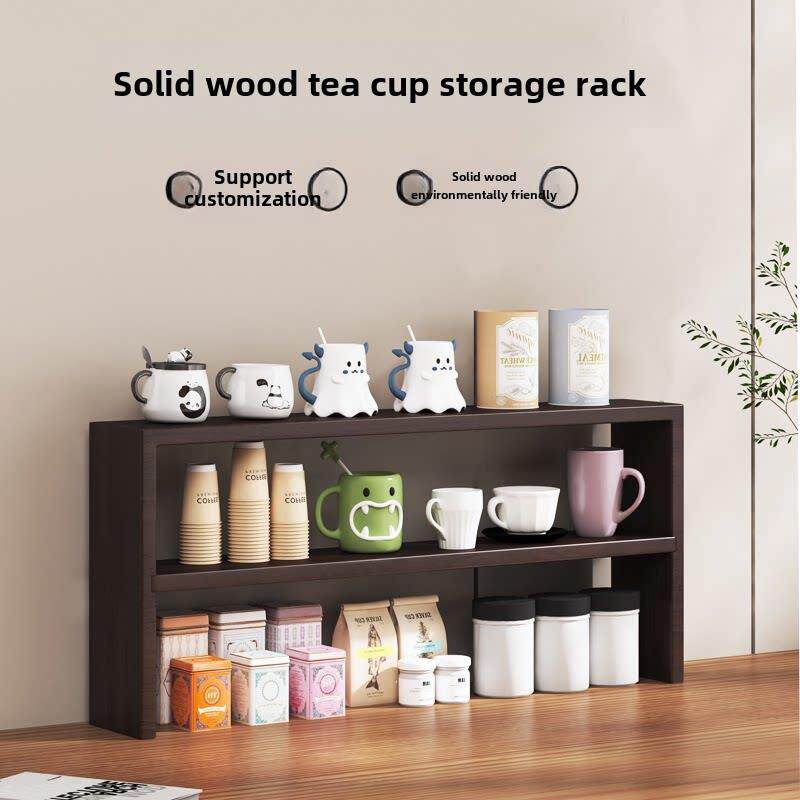 实木茶杯储物架桌面茶具茶具饰品储物架茶壶古董收藏古架