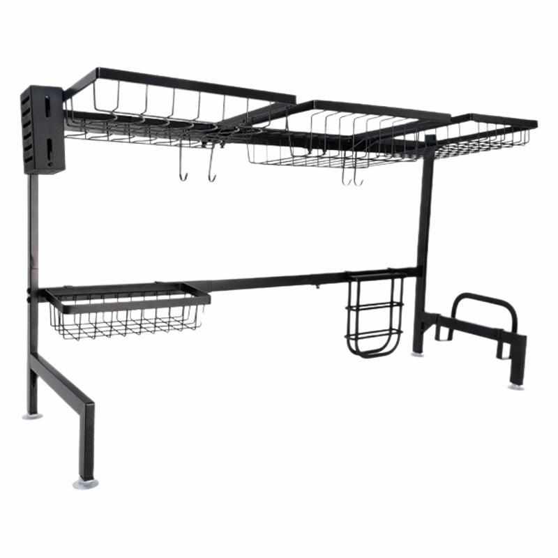 厨房三槽置物架多功能台面沥水放碗碟架家用碗碟筷收纳架不占空间