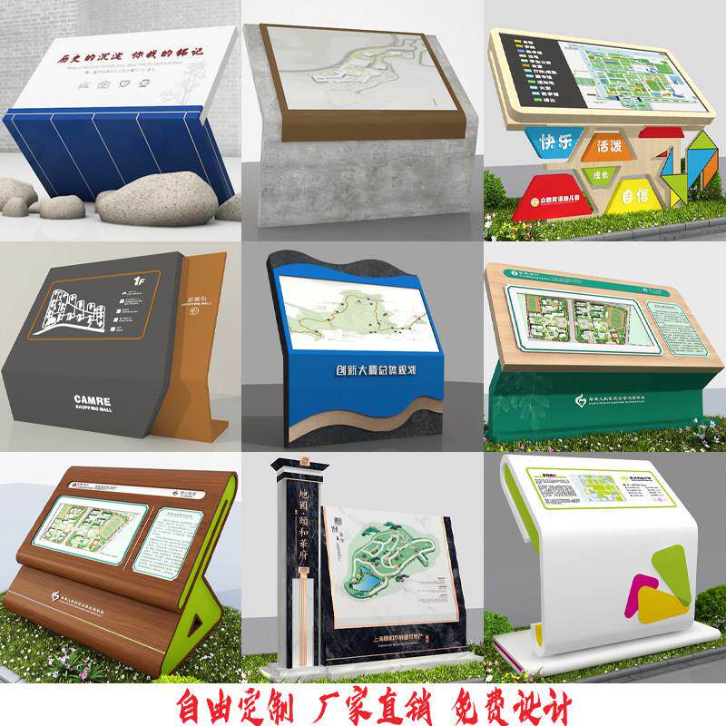 户外斜面导视牌楼层索引牌商场公园导视牌地产景区平面导览图定制