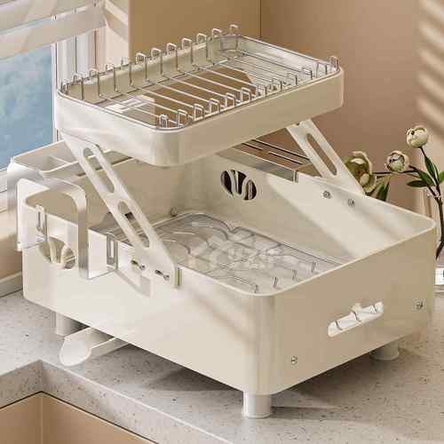 碗碟收纳层架沥水篮碗架碗盘碗筷放碗盘子双层新款多功能厨房置物