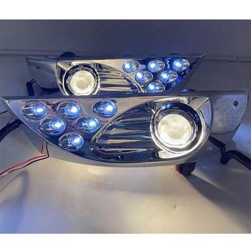 03-09普拉多FJ120LED日行灯 LC120老款霸道日间行车改装透镜雾灯